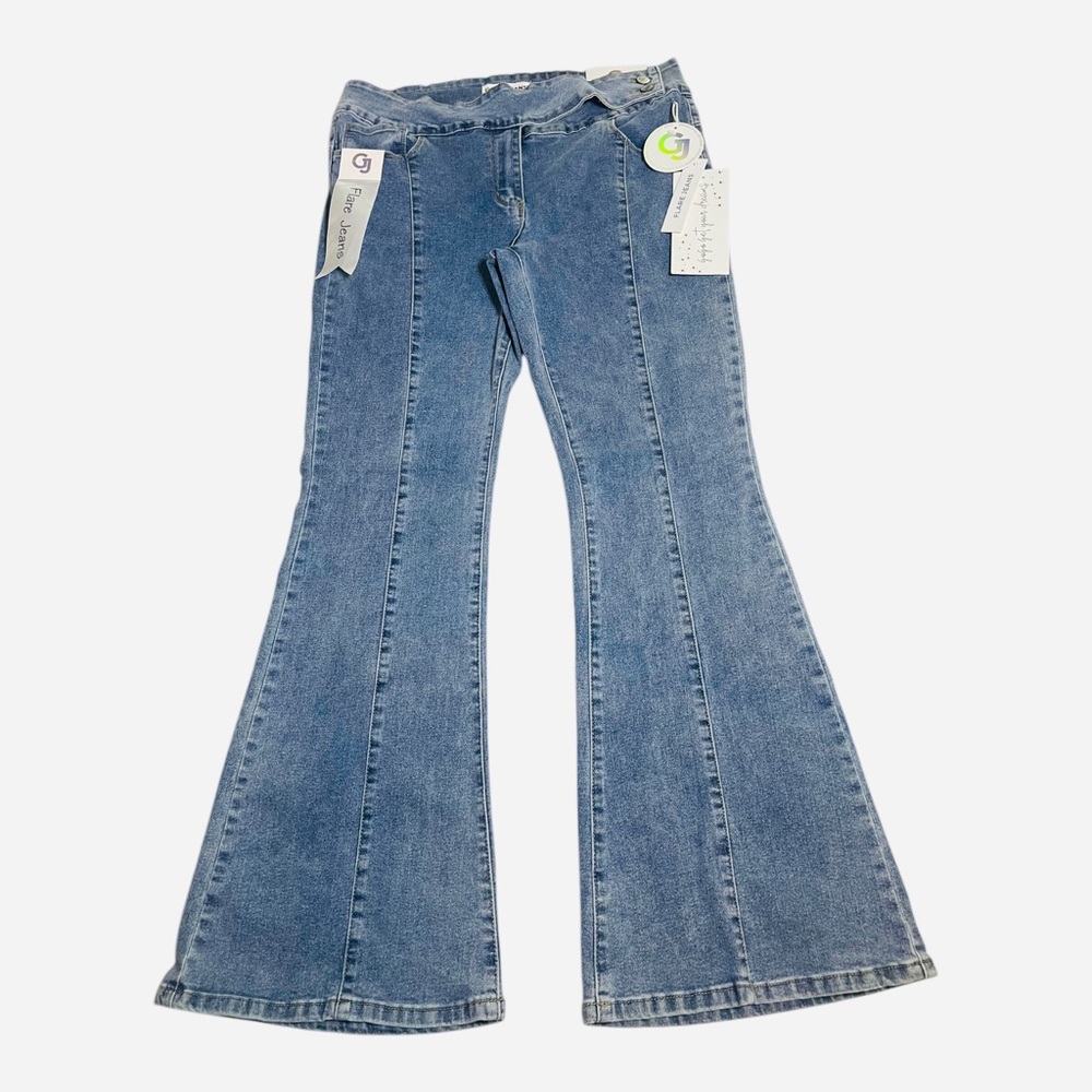 Gogo Jeans NWT Flare Denim Front Seam Retro Butt Lifter Stretch Soft Size 15/32